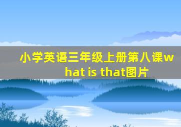 小学英语三年级上册第八课what is that图片